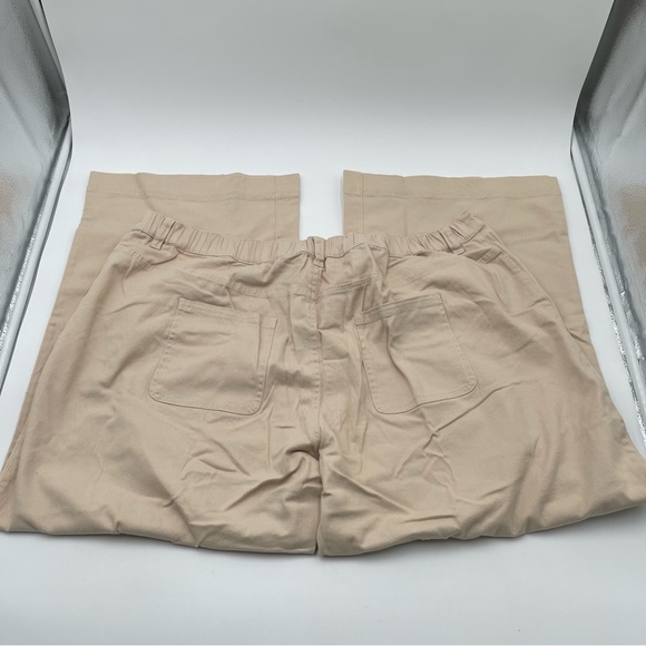 PACT Organic Cotton Twill Wide Leg Pants 3XL Eco-style Khaki Stretch Staple New - Picture 9 of 16